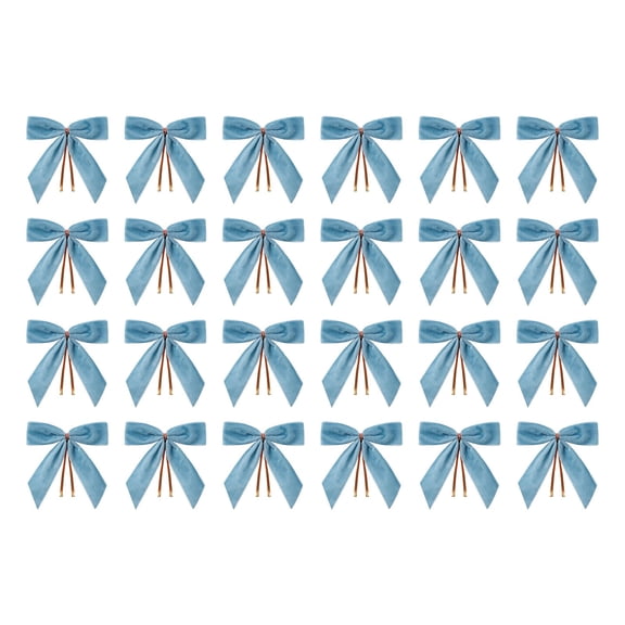 WEGFTDUOP 24pcs Christmas Bow Flocking Cloth Can Tie Ribbon Christmas Party Decoration Velvet Bow Diy Decoration Holiday Products