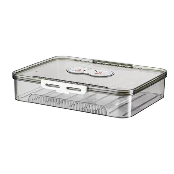 WEGFTDUOP 3.8L Fresh Keeping Box Large Transparent Sealed Kitchen Storage Box for Dumpling Bun Refrigerator Food Container with Timer