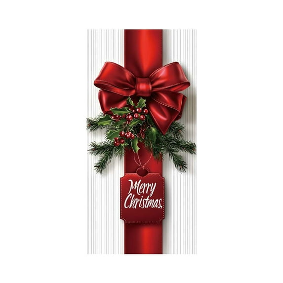 WEGFTDUOP 35 X 71 Inch Christmas Door Cover Christmas Door Curtain Christmas Day Door And Wall Decoration Festival Party Decoration Holiday Products