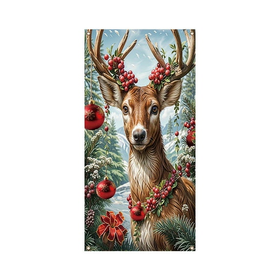 WEGFTDUOP 35 X 71 Inch Christmas Door Cover - Santa Claus Pattern - Christmas Day Door Decoration - Festival Party Decoration Holiday Products