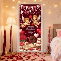 WEGFTDUOP 35 X 72 In Valentines Day Door Cover Valentines Day Door Curtain Valentines Day Door And Wall Decoration Festival Party Decoration