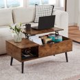 thumbnail image 1 of WEGFTDUOP 39" Wood Lift Top Coffee Table with Hidden Storage & Adjustable Storage Shelf, Convertible Dining Table for Living Room and Office, 1 of 9