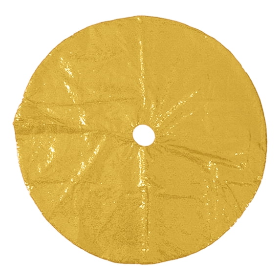 WEGFTDUOP 48" Sequin Christmas Tree Skirt Sparkling Gold 48x48in Holiday Rug Mat Non-Slip Polyester Xmas Decor for Living Room Bedroom
