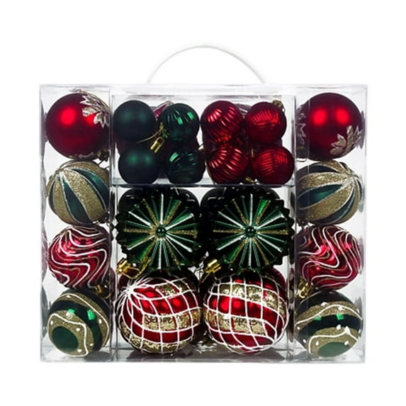 WEGFTDUOP 48PCS Christmas Ball Ornaments Christmas Tree Decoration Holiday Multiple Styles Ornaments For Christmas Trees Party Ball Decoration