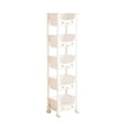 thumbnail image 1 of WEGFTDUOP 5-Tier Mobile Storage Rack with Lockable Wheels, 49.21x12.99x8.66 Inch 1-Pack White Plastic Organizer, Snack Toy Storage for Home Bedroom Living Room, 1 of 6