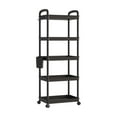 thumbnail image 1 of WEGFTDUOP 5-Tier Slim Rolling Storage Cart 48.8"×13.6"×10" Multi-Scene Mobile Organizer Shelf for Kitchen Bathroom Laundry Narrow Spaces Plastic+Steel Pipe Black Easy Assembly, 1 of 6