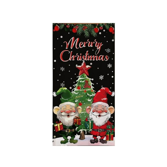 WEGFTDUOP 6.66x2.99 Ft Christmas Door Cover Decoration Santa Claus Gift Delivery Door Cover Holiday Party Atmospheres Backdrops Holiday Products