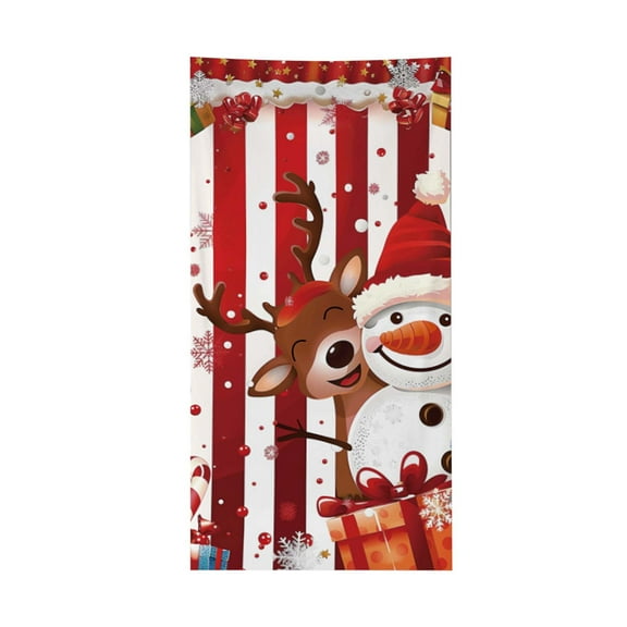 WEGFTDUOP 6.66x2.99 Ft Christmas Door Cover Decoration Santa Claus Gift Delivery Door Cover Holiday Party Atmospheres Backdrops Holiday Products