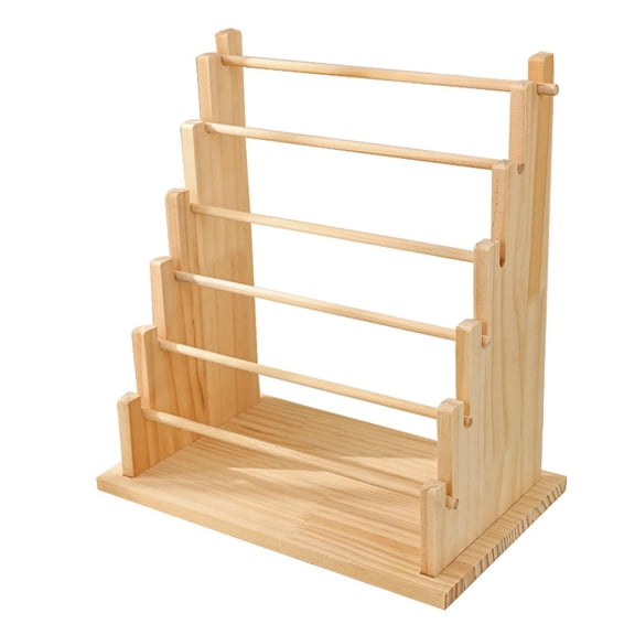 WEGFTDUOP 6 Tier Wooden Jewelry Rack Countertop Bracelet and Hair Accessory Display Stand