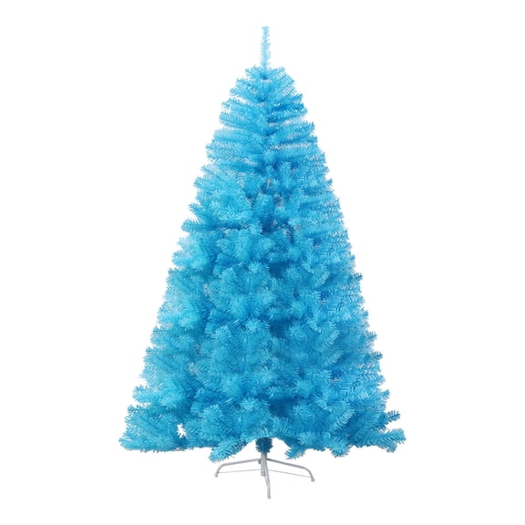 WEGFTDUOP 6FT Blue Artificial Christmas Tree | Premium Unlit Hinged Spruce Full Tree with 1000 Branch Tips & Metal Stand | Easy Assembly for Indoor/Outdoor Use