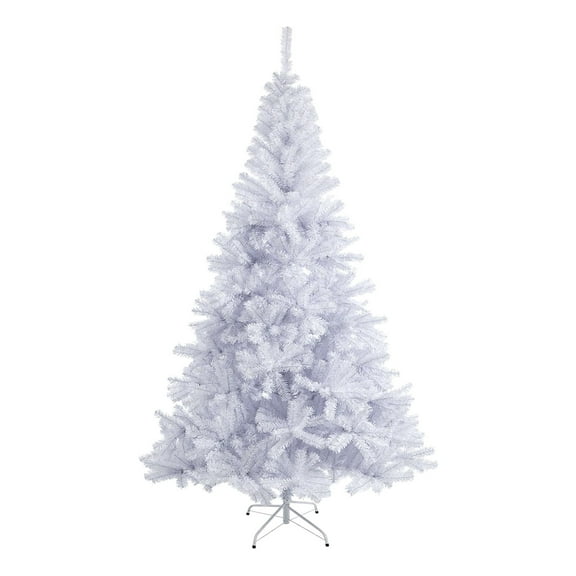 WEGFTDUOP 6FT White Artificial Christmas Tree | Premium Unlit Hinged Spruce Full Tree with 1000 Branch Tips & Metal Stand | Easy Assembly for Indoor/Outdoor Use
