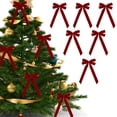 thumbnail image 1 of WEGFTDUOP 6pcs Velvet Christmas Bows For Christmas Tree Wreath Gift Wrap Crafts Wedding Party Bows For Snack Bags Baking Candy Bags Home Decoration, 1 of 8