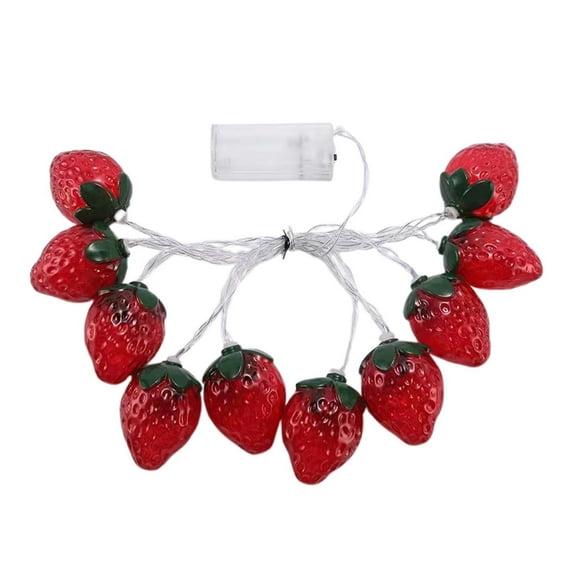 WEGFTDUOP 78.7 Inches LED Strawberries String Lights Party Ambient Lights Birthday Decoration Scene Decoration Lamps Fruit Shape Battery Powered