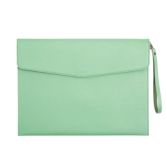 WEGFTDUOP A4 Waterproof Leather File Folder, Document Case with Removable Hand Strap for Office