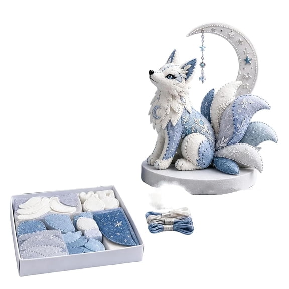 WEGFTDUOP Arctic Winter Guardians DIY Patchwork Kit, Felt Animal Sewing Kit, 3D Handmade Plush Making Craft Set for Holiday Decor & Family Creative Activities