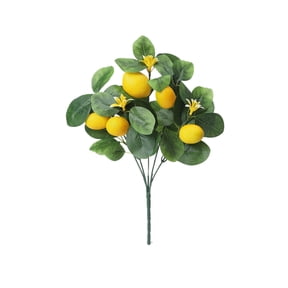 WEGFTDUOP Artificial Lemon Flower And Fruit Branch Fake Yellow Lemon Bouquet For Home Decor