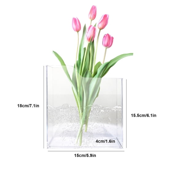 WEGFTDUOP Book Vase And Cultural Decoration Book Vase Beautiful Acrylic Vase Room Decoration Transparent Vase Home Office Bedroom Decoration