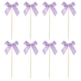 thumbnail image 1 of WEGFTDUOP Bowknot Cupcake Toppers Picks 1Set Polyester Satin Ribbon Material Bow Theme Element Wedding Bridal Engagement Birthday Party Dessert Decor Supplies, 1 of 8
