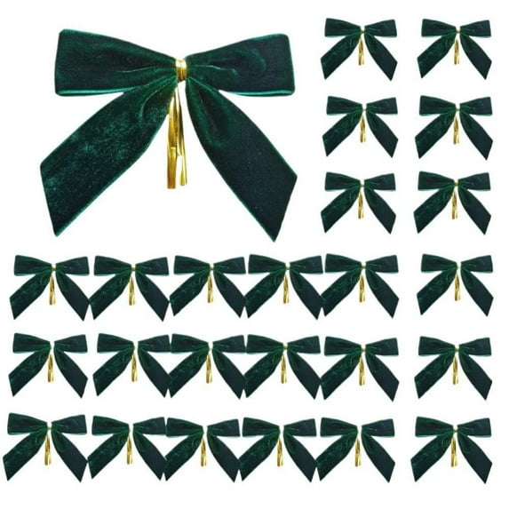 WEGFTDUOP Burgundy Small Velvet Christmas Bows For Christmas Tree Wreath Gift Wrap Crafts Wedding Party Bows For Snack Bags Baking Candy Bags Home Decoration