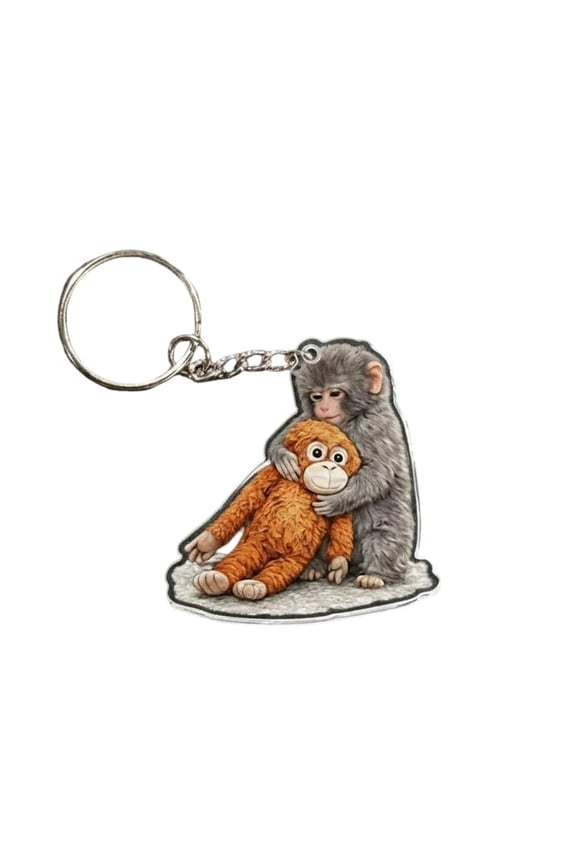Cartoon Monkey Acrylic Keychain, Lovely Hanging Decor for Daily Use