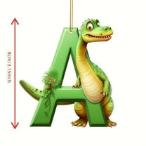WEGFTDUOP Christmas Acrylic 26 Letter Dinosaur Pendant
