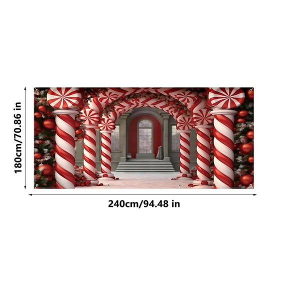 WEGFTDUOP Christmas Background Cloth Holiday Party Decoration Garage Hanging Cloth
