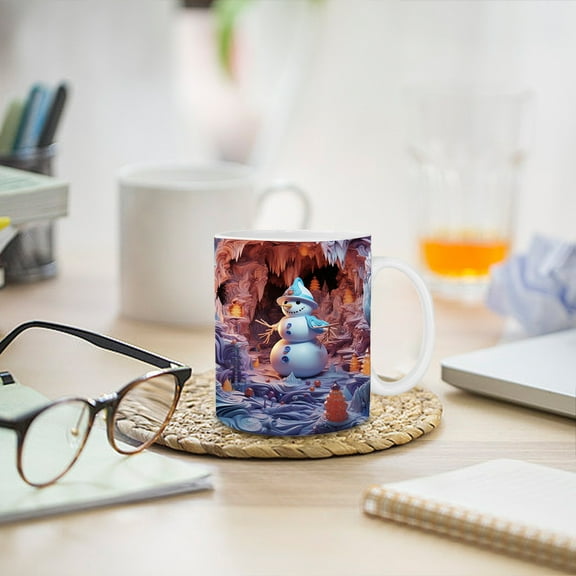WEGFTDUOP Christmas Ceramic Coffee Mug Christmas Snowman Cup Christmas Gift