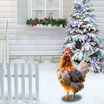 WEGFTDUOP Christmas Chicken Ground Plug Decoration Outdoor Christmas Garden Farm Small Animals Ground Plug Decoration