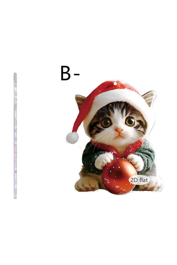 Christmas Cute Gift 2D Acrylic Car Key Chain Pendant Holiday Decorations Props