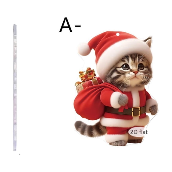 WEGFTDUOP Christmas Cute Gift 2D Acrylic Car Key Chain Pendant Holiday Decorations Props