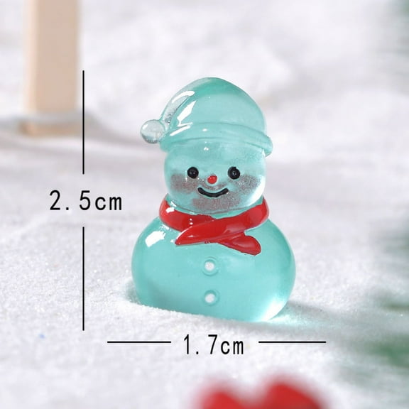 WEGFTDUOP Christmas Cutesnowman Snow Scene Small Ornaments Glowing Snowman Desktop Decorative Accessories
