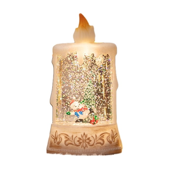 WEGFTDUOP Christmas Decor Christmas Santa Claus Snowman Christmas Tree Lantern Plug In And Battery Operated Glitter Lamp Scene Lighted For Christmas Decoration 100ml Holiday Products