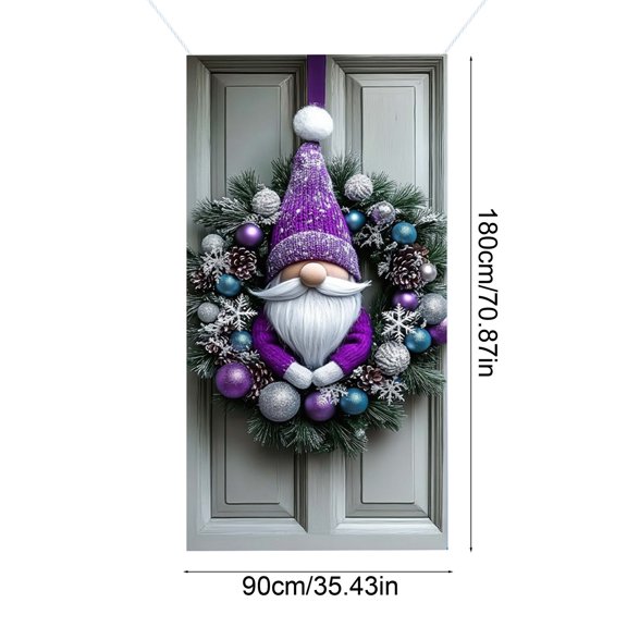 WEGFTDUOP Christmas Decoration 35 X 71 Inch Christmas Door Cover - Santa Claus Pattern - Christmas Day Door Decoration - Festival Party Decoration Christmas Ornaments