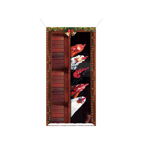 WEGFTDUOP Christmas Decoration 35 X 79 Inch Christmas Door Cover - Santa Claus Pattern - Christmas Day Door Decoration - Festival Party Decoration Christmas Indoor Outdoor Ornaments