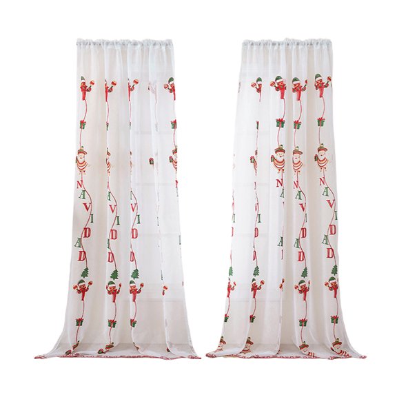 WEGFTDUOP Christmas Decoration Christmas Curtains Santa Claus Embroidered Window Screen Rectangular Beautification Decorative Fabric Christmas Indoor Outdoor Ornaments