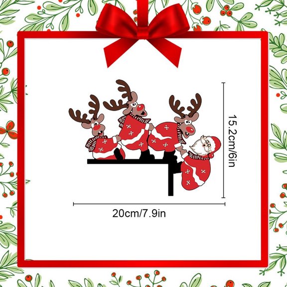 WEGFTDUOP Christmas Decoration Door Frame Corner Wall Sticker Wood