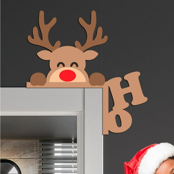 WEGFTDUOP Christmas Decoration Door Frame Corner Wall Sticker Wood