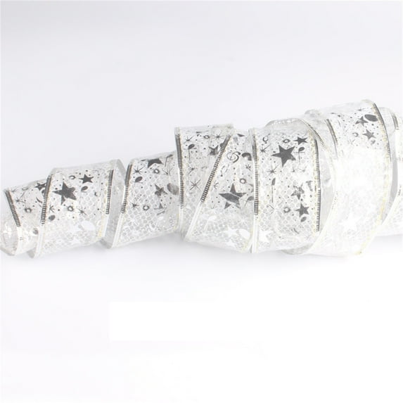 WEGFTDUOP Christmas Decoration LED Ribbon Lights Christmas Tree Ornaments DIY Lace Bow String Lights Decoration