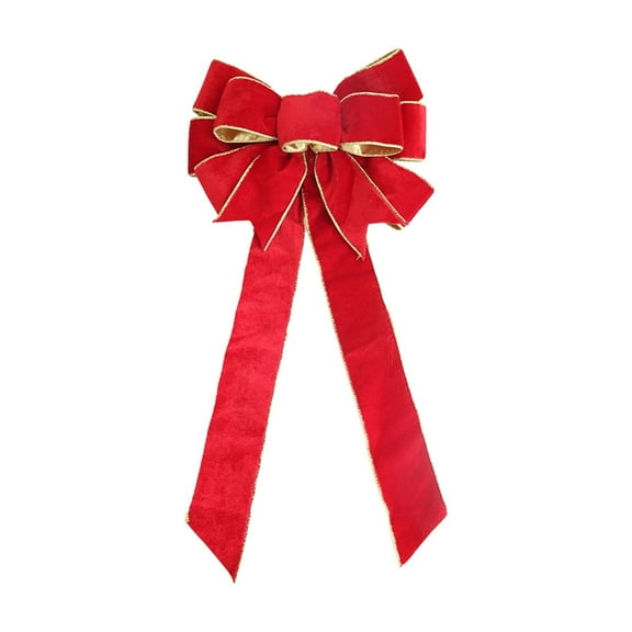 WEGFTDUOP Christmas Decorations Double Layer Velvet Bow Ornaments Christmas Home Decoration Products Stamped Bow Pendants