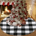 thumbnail image 1 of WEGFTDUOP Christmas Decorations Mini Tree Skirt Plaid Fabric Christmas Tree Base Decor Party Arrangement, 1 of 6
