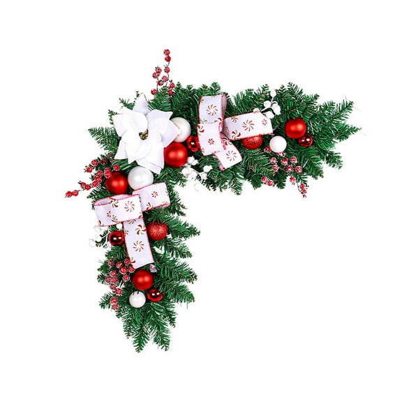 WEGFTDUOP Christmas Door Corner Rattan Decoration Christmas Wreath Display Window Pendant Family Lintel Scene Layout