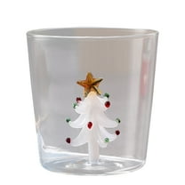 WEGFTDUOP Christmas Glass Cup Christmas Tree Cup Souvenir Gift Water Cup Milk Cup Coffee Cup