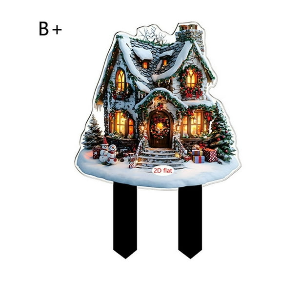 WEGFTDUOP Christmas House Decoration With 2D Flat Outdoor Garden Decoration With Holiday Decorations Christmas Holiday Products