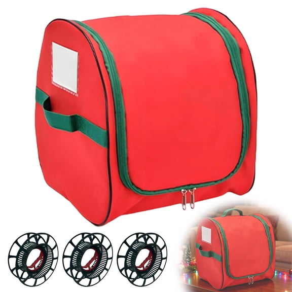 WEGFTDUOP Christmas Light Storage Holders Christmas Light Storage Reel With 3 Reels Container Box Reinforced Handles For Home Garage Living Room Outdoor Party Apartment