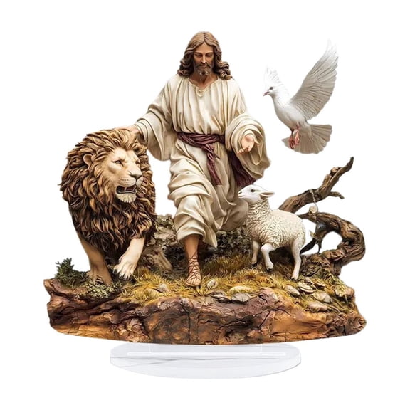 WEGFTDUOP Christmas Ornaments Religious Series - Acrylic Color Printing, 20cm Desktop Decoration, Eye-Catching for Home/Office