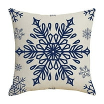 WEGFTDUOP Christmas Pillow Covers 18x18 Inch Red And White Snowflake And Deer Pattern Xmas Decorative Throw Cushion Cases For Home Sofa Couch Bed Car Decoration