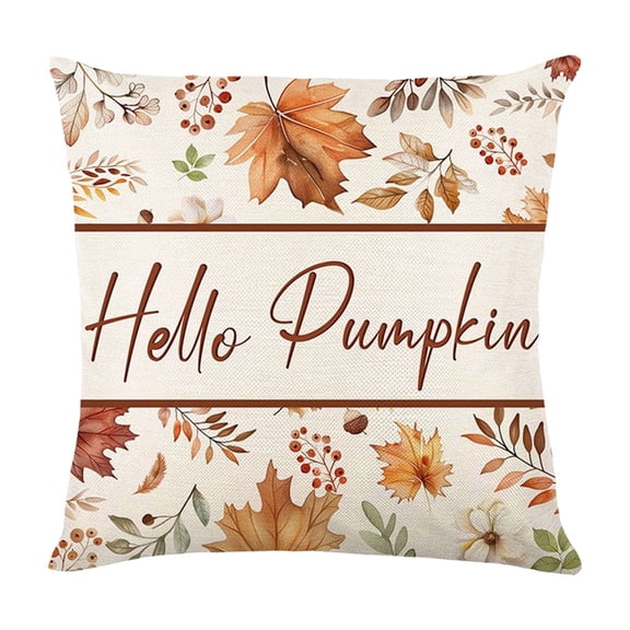 WEGFTDUOP Christmas Pillowcases 45 cm Fall Maple Linen Print Cushion Cover Home Decoration Throw Pillow Cover for Sofa Couch Bed