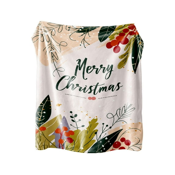 WEGFTDUOP Christmas Print Blanket Comfortable And Soft Flannel Blanket Merry Christmas Blanket Suitable For Bedroom Sofa Christmas Decoration 130X100cm Blankets And Throws, Bed Blankets