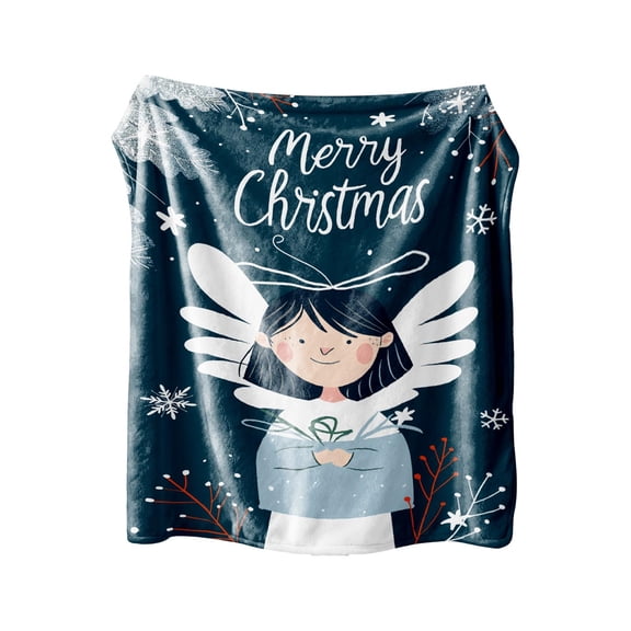 WEGFTDUOP Christmas Print Blanket Comfortable And Soft Flannel Blanket Merry Christmas Blanket Suitable For Bedroom Sofa Christmas Decoration 130X100cm Blankets And Throws, Bed Blankets