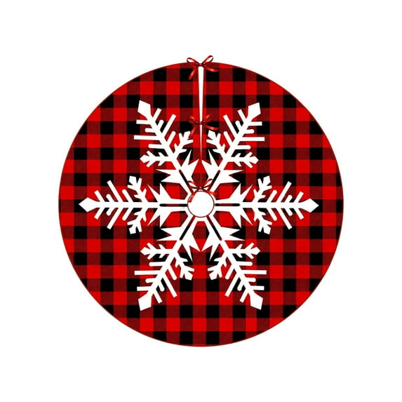 WEGFTDUOP Christmas Printed Tree Skirt Snowflake Reindeer Digital Christmas Tree Surround Polyester Ornament Decoration Holiday Products
